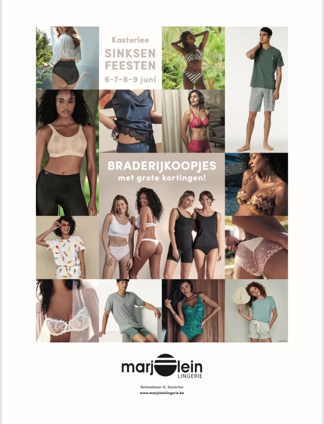BRADERIJKOOPJES

4 DAGEN LANG
#shop in onze galerij je #koopje 
#nachtkleding aan -50%
#badmode  aan -50%
#bh ‘s aan -50% 
#ondergoed aan spotprijsjes

#totsnel op de braderij